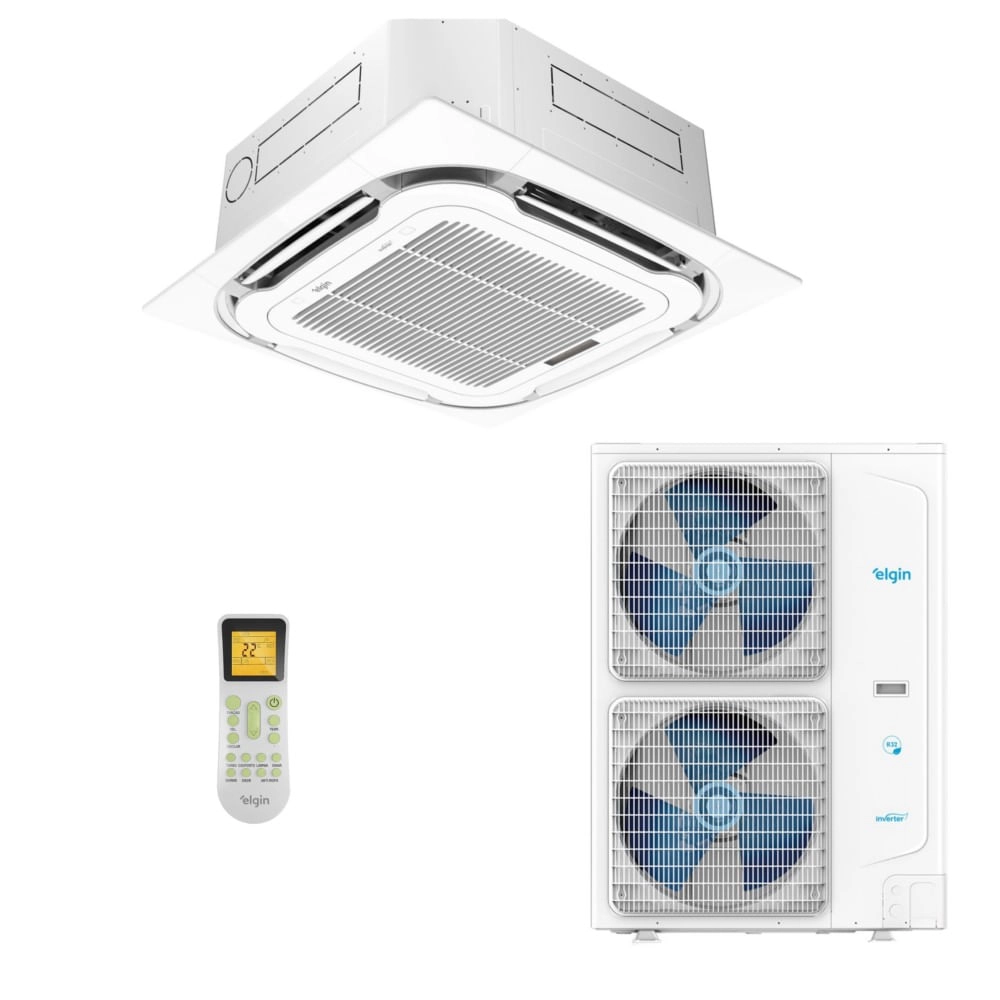 Ar-Condicionado Split Cassete 4 Vias Plus Elgin Inverter 58.000 BTUs Frio 220V R-32 Monofasico