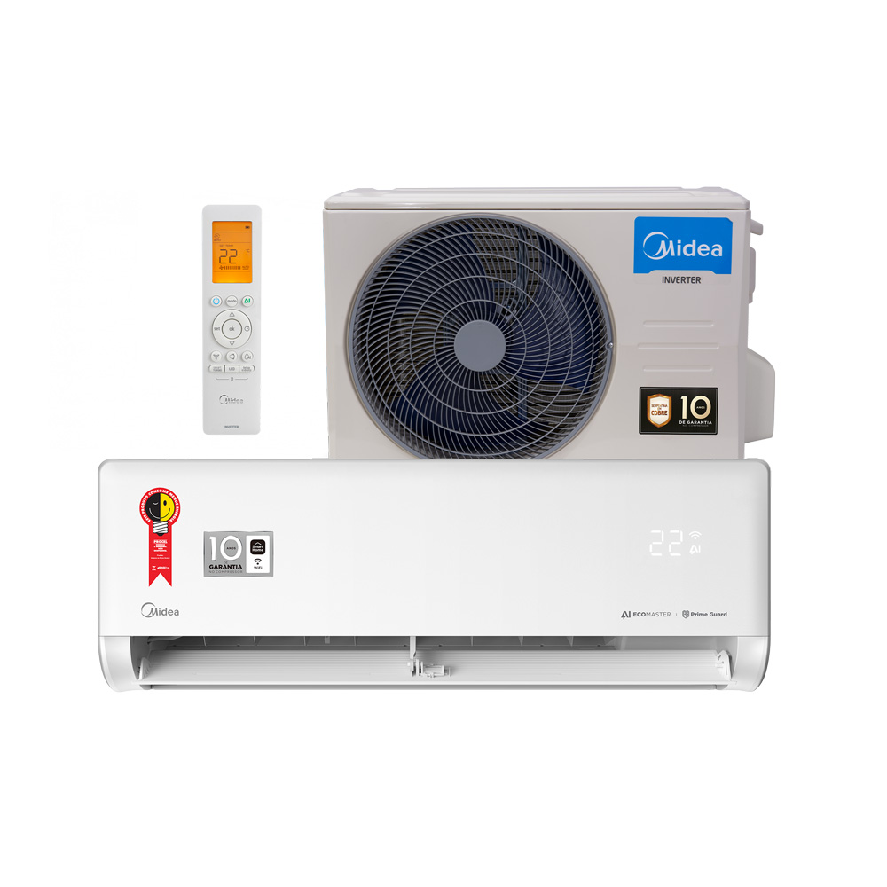 Ar Condicionado 12.000 Btus Split Hw Inverter Midea AI Ecomaster Frio R-32 42EZVCA12M5/38EZVCA12M5 - 220v 3