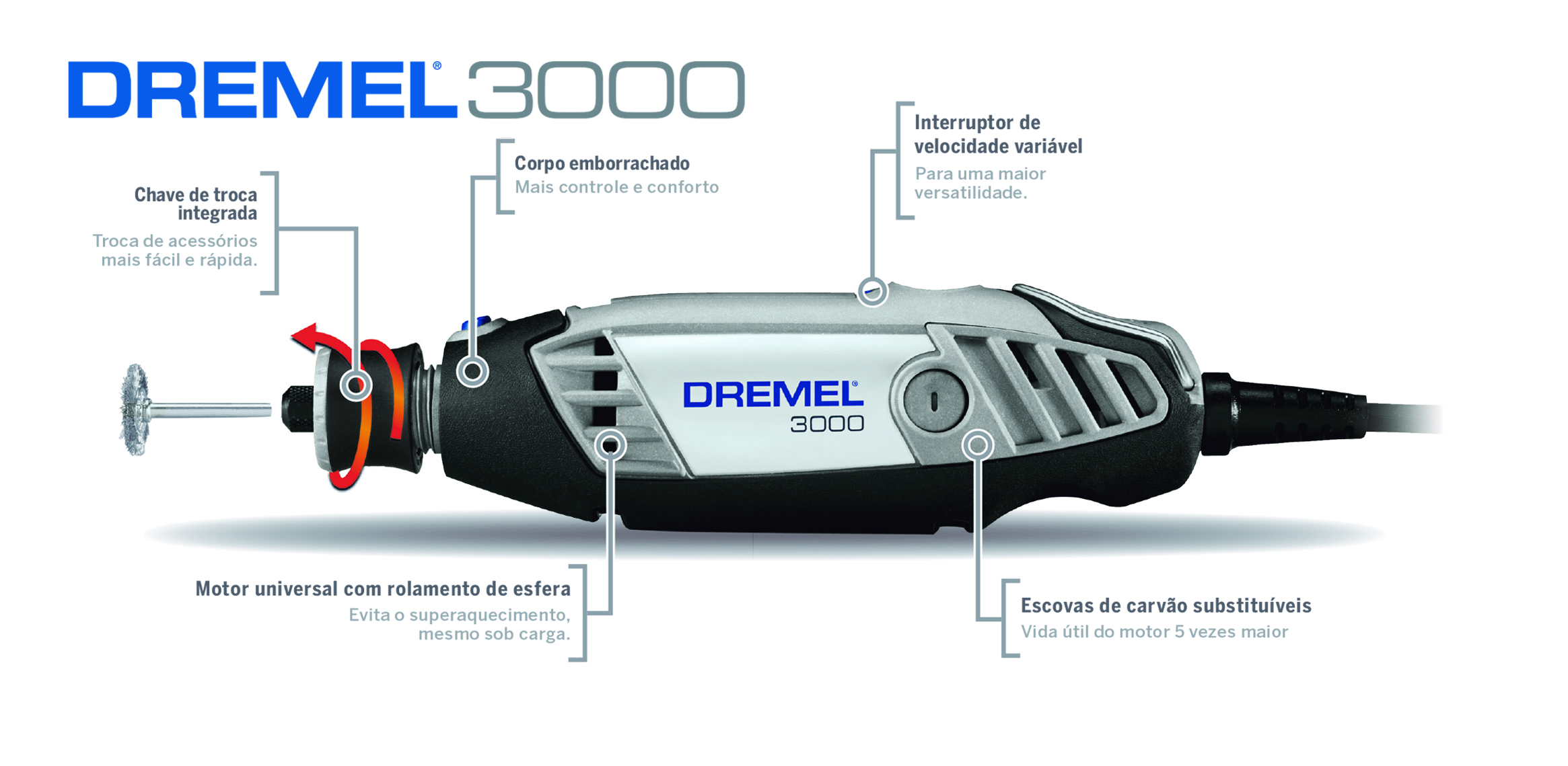 DREMEL MICROR 3000 C/ 82 ACESS BOSCH127V 2