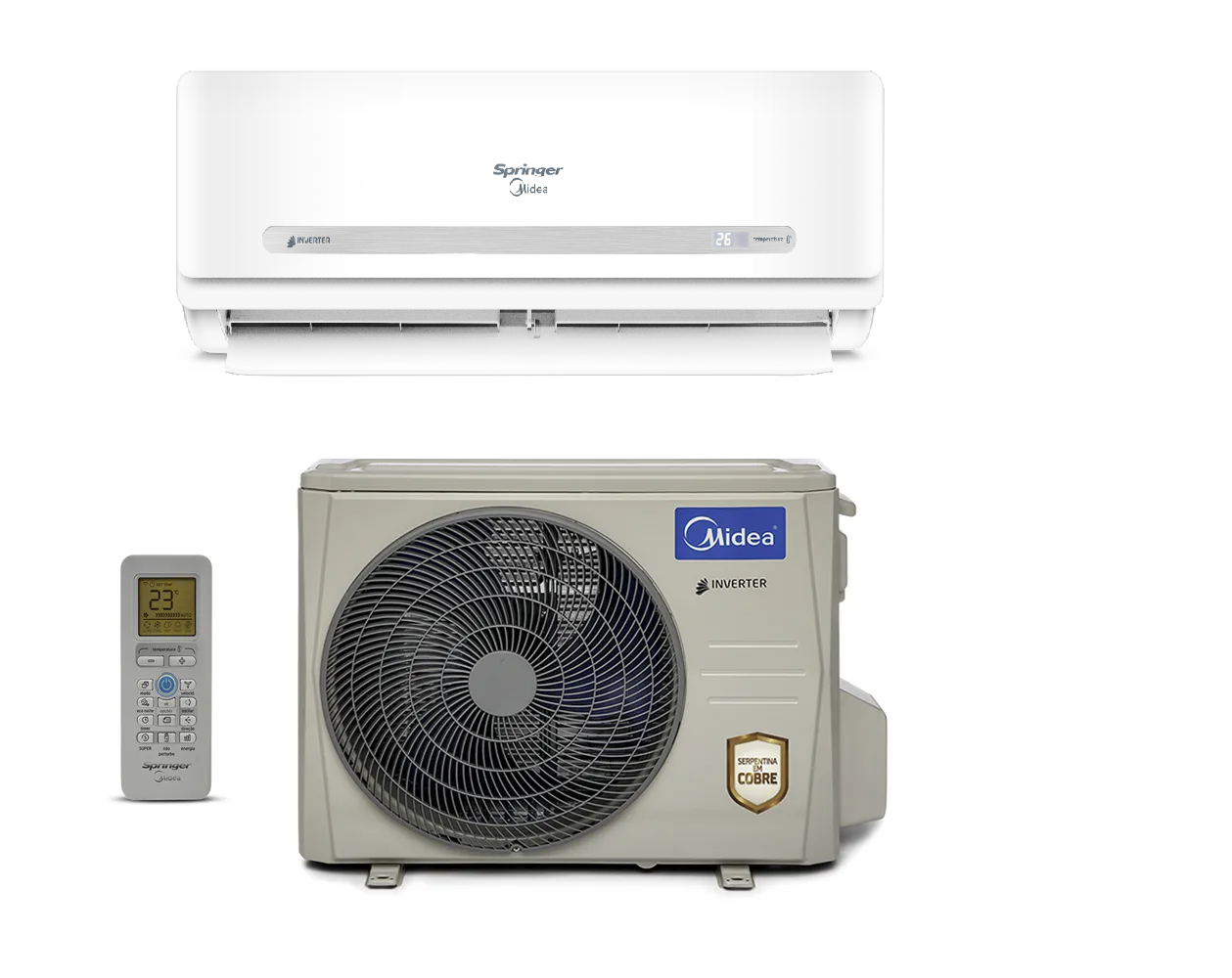 AR CONDICIONADO SPLIT HI WALL INVERTER 33.000 BTUS SPRINGER MIDEA 220V - POTÊNCIA E TECNOLOGIA