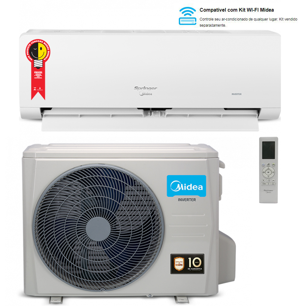 SPLIT HI WALL INVERTER 09.000 BTUs MIDEA 220V R410 XTREME - COMPACTO E PODEROSO 4