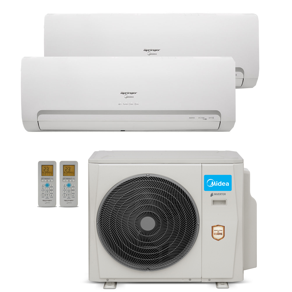 AR CONDICIONADO MULTISPLIT HW BI 36000 BTU(1X12000/1X24000) QUENTE/FRIO INVERTER MIDEA  220V